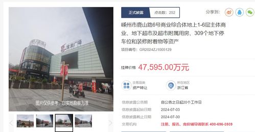 紹興嵊州寶龍廣場商業綜合體掛牌轉讓，掛牌價4.7億元